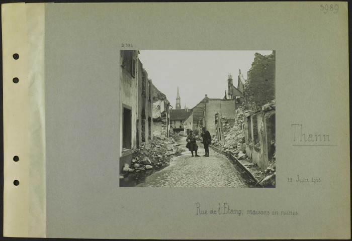 Thann. Rue de l'Etang ; maisons en ruines
