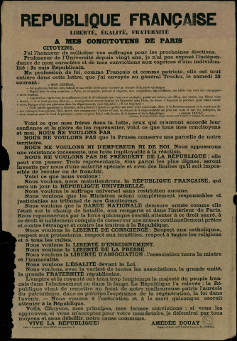 J'ai l'honneur de solliciter vos suffrages pour les prochaines élections