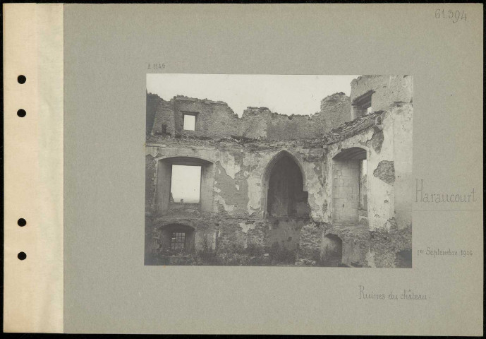 Haraucourt. Ruines du château