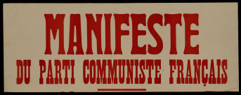 Manifeste du Parti Communiste Français