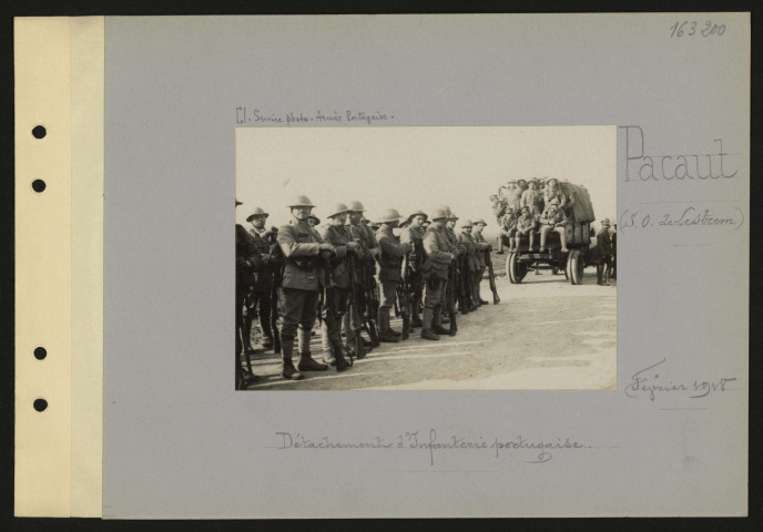 Pacaut (sud-ouest de Lestrem). Détachement d'infanterie portugaise