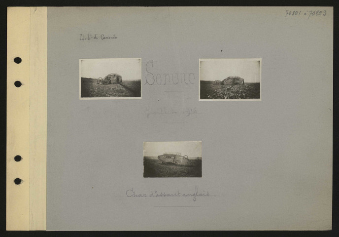 Somme. Char d'assaut anglais