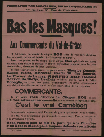 Bas les masques : aux commerçants du Val-de-Grâce