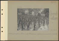 Grandvillars. Cantonnement américain. Soldats du 370e régiment d'infanterie américaine exécutant des mouvements d'ensemble