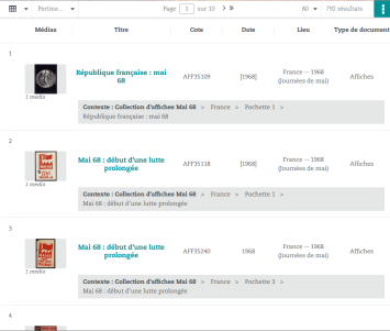 Affichage des résultats sous forme de tableau