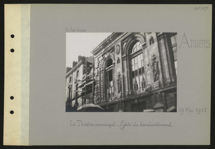 Amiens. Le théâtre municipal : effets du bombardement