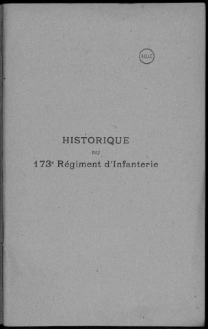 Historique du 173ème régiment d'infanterie