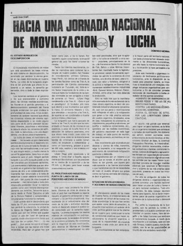 El Combatiente n°171, 11 de junio de 1975. Sous-Titre : Organo del Partido Revolucionario de los Trabajadores por la revolución obrera latinoamericana y socialista