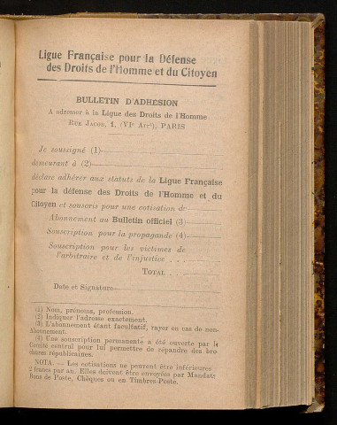 Avril 1905 - Bulletin officiel de la Ligue des Droits de l'Homme