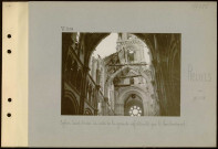 Reims. Eglise Saint-André. La voûte de la grande nef détruite par le bombardement