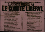 Candidats présentés par le Comité libéral