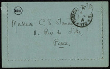 Lettres de soldats adressées à M. Tanant (11 rue de Lille, Paris)