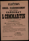 Élection au Conseil d'arrondissement : Canton d'Argenteuil Candidat L. Commartin