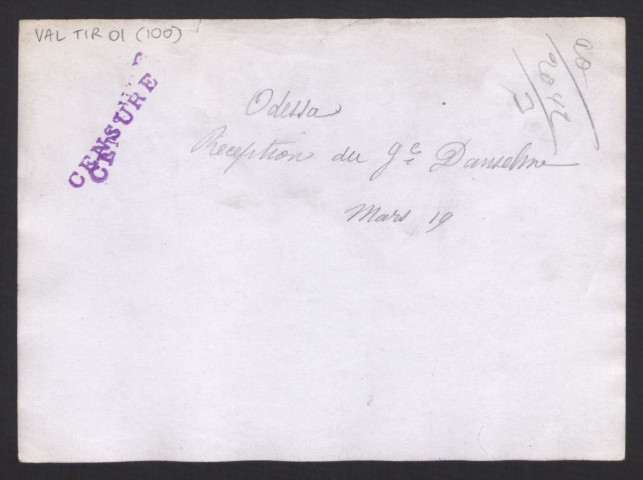 Odessa. Réception du général d'Anselme