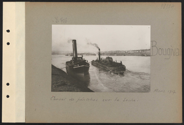 Bougival. Convois de péniches sur la Seine