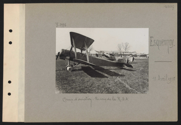 Esquennoy. Camp d'aviation. Un coin de la RGA