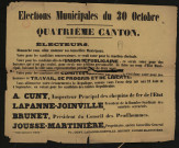 Élections Municipales Quatrième Canton : Candidats des Comités Républicains A. Cuny Brunet