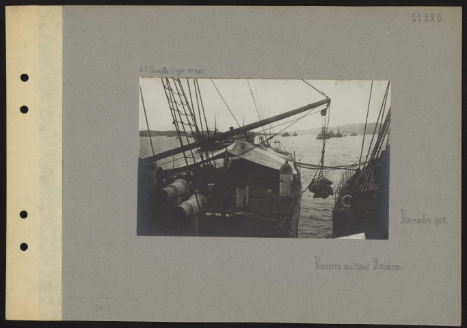 S.l. Navires quittant Moudros