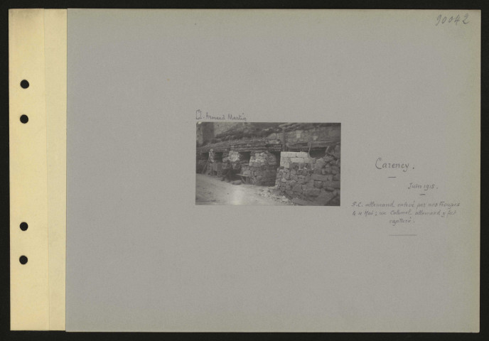 Carency. PC allemand enlevé par nos troupes le 11 mai ; un colonel allemand y fut capturé