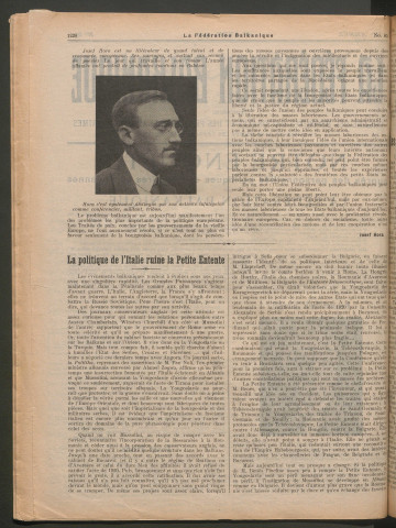 Avril 1927 - La Fédération balkanique