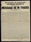 Message de M. Thiers Président de la République française
