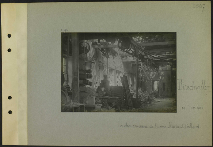 Bitschwiller. La chaudronnerie de l'usine Martinot-Galland