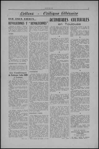 Espoir (1962 : n° 1-52). Sous-Titre : organe de la VIe Union régionale de la C.N.T.F. - C.N.T. - A.I.T. [puis] hebdomadaire de la C.N.T.. Autre titre : Suite de : C.N.T.