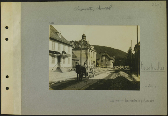 Bitschwiller. La mairie bombardée le 9 juin 1915
