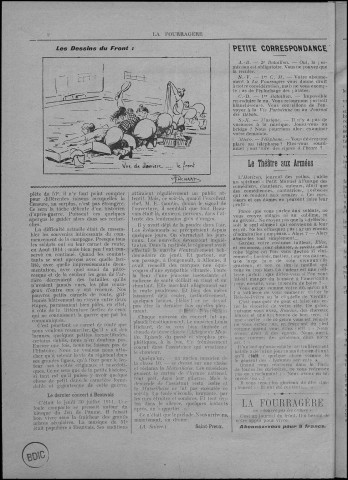 La Fourragère (1917-1919 : n°s 1-17), Sous-Titre : Journal des poilus de la 51ème d'Infanterie