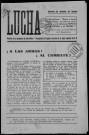 Lucha (1944 : n° 7-11). Sous-Titre : portavoz de la Agrupación de guerrilleros "Reconquista de España" al servicio de la Junta suprema de U.N.