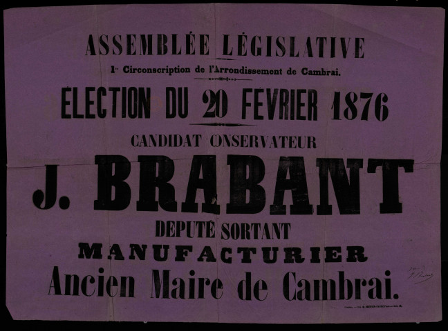 Candidat conservateur : J. Brabant