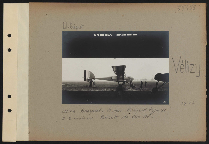 Vélizy. Usine Bréguet. Avion Bréguet type XI à trois moteurs Renault de 250 HP