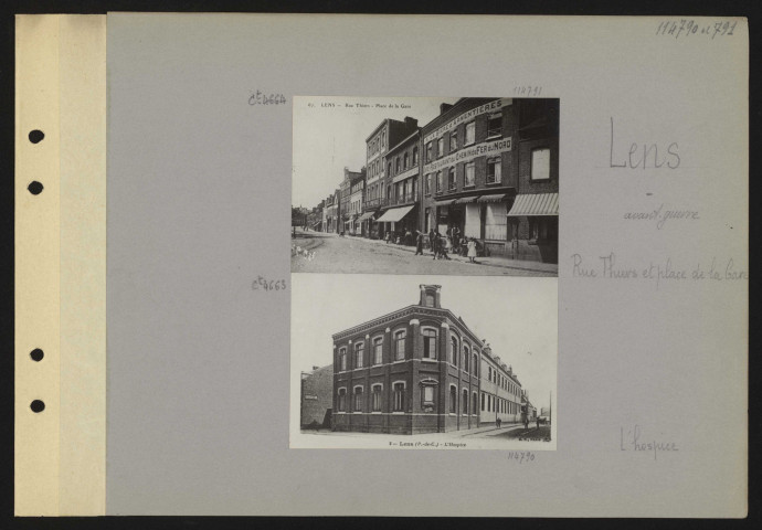 Lens. Rue Thiers et place de la Gare