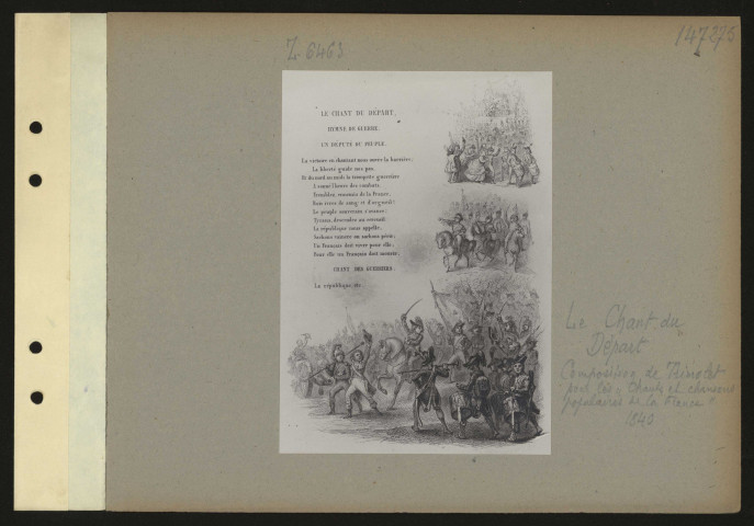 Le Chant du Départ. Composition de Trimolet pour les "Chants et chansons populaires de la France", 1840