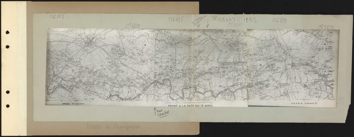 Monts de Champagne. Front à la date du 17 avril