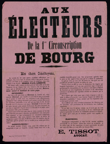 Circonscription de Bourg : Je veux l'application de mesures et de subventions E. Tissot