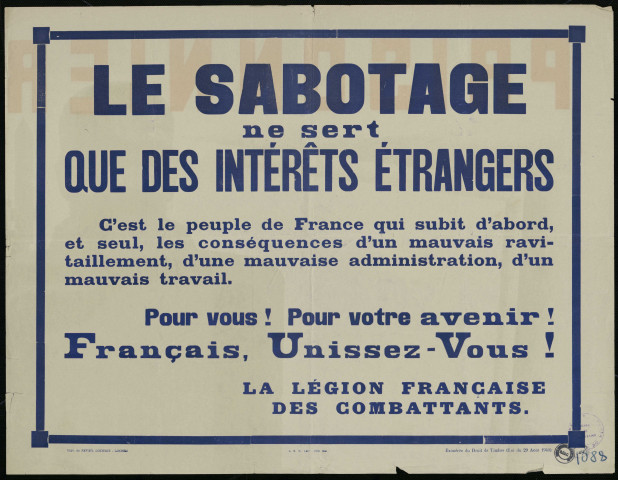Le sabotage ne sert que des intérêts étrangers : Français, unissez-vous !