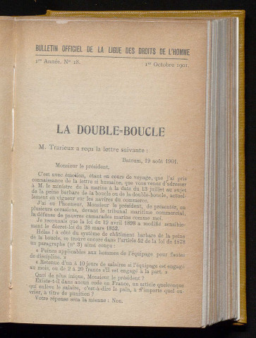 Octobre 1901 - Bulletin officiel de la Ligue des Droits de l'Homme