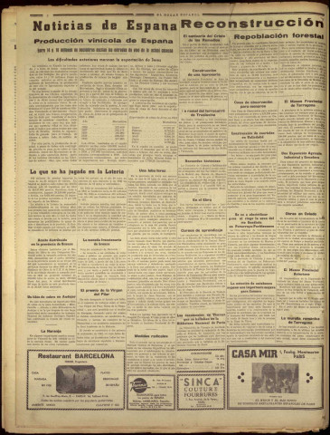 El Hogar español (1942 : n° 48-98). Sous-Titre : boletín semanal de información por la patria, el país y la justicia