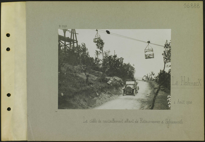 Le Hohneck. Le câble de ravitaillement allant de Retournemer à Schiessroth