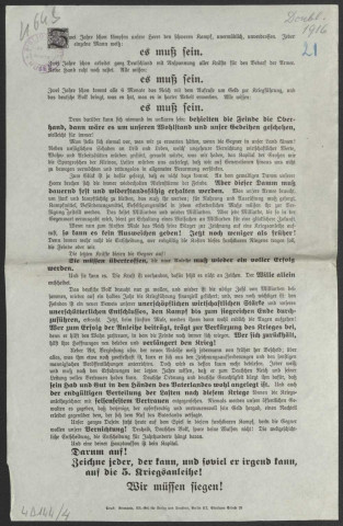 Guerre mondiale 1914-1918. Allemagne. 5° Emprunt de guerre