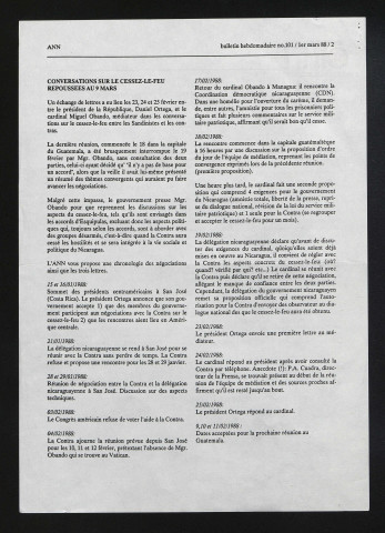 Bulletin hebdomadaire - 1988