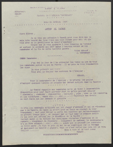 Gazette des ateliers Bachet-Schommer-Dechenaud - Année 1917 fascicule 1, 2, 5, 7