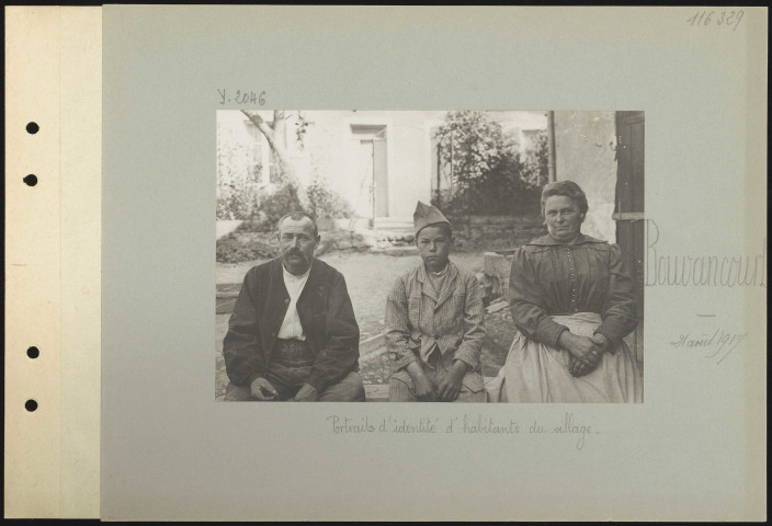 Bouvancourt. Portraits d'identité d'habitants du village