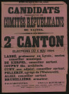 Candidats présentés par les Comités républicains de Nantes : 2me canton