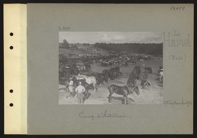 Le Hamel (près). Camp d'artillerie
