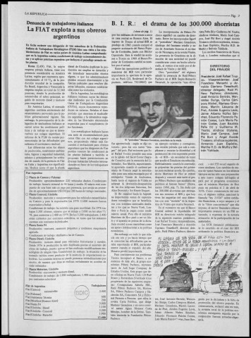 La República n° 12, mayo-julio de 1980. Sous-Titre : Vocero de la democracia argentina en el exilio. Organo de la oficina internacional de exiliados del radicalismo argentino