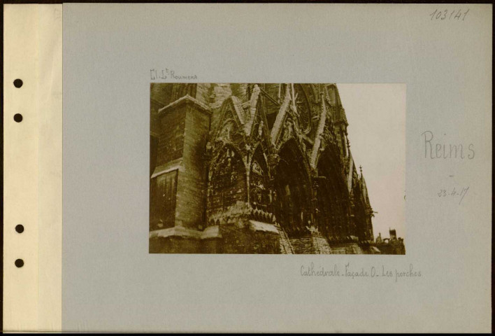 Reims. Cathédrale. Façade ouest. Les porches