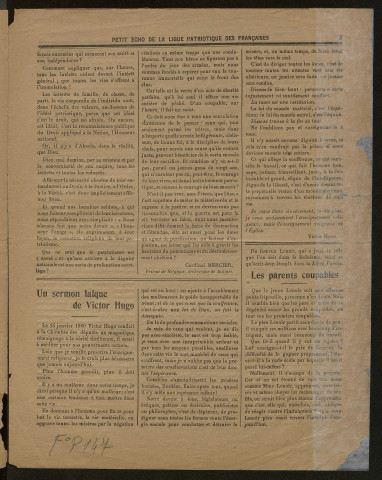 L'Echo de la Ligue patriotique des Françaises - Année 1918