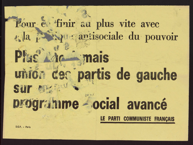 Plus que jamais, union des partis de gauche sur un programme social avancé